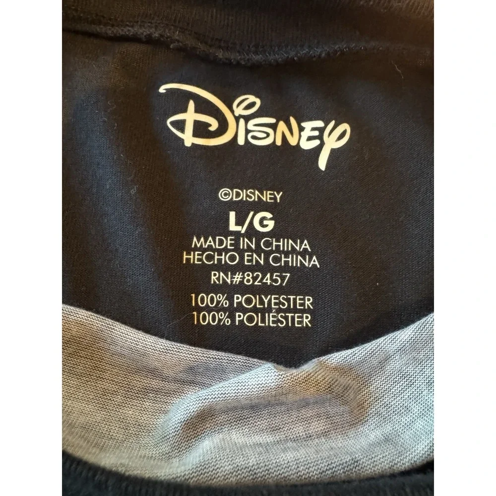 Disney Retro Night Before Christmas Men's Large Black Long Graphic T Shirt‎